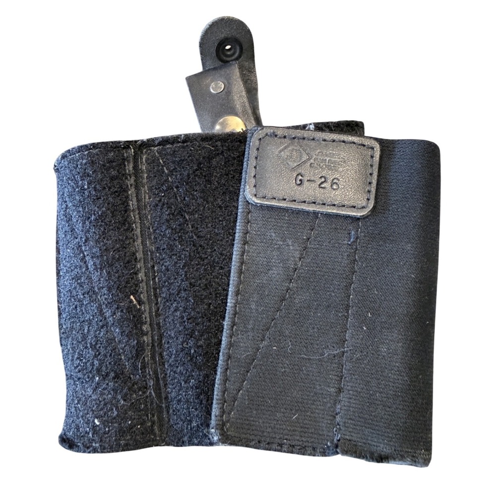 Aker Leather‎ Glock 26 Ankle Holster Black G-26 Thumb Break Sheepskin Lining